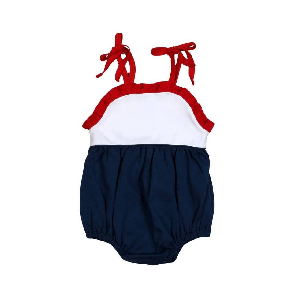 NEW BABY LOREN girl's patriotic sun bubble in red & blue